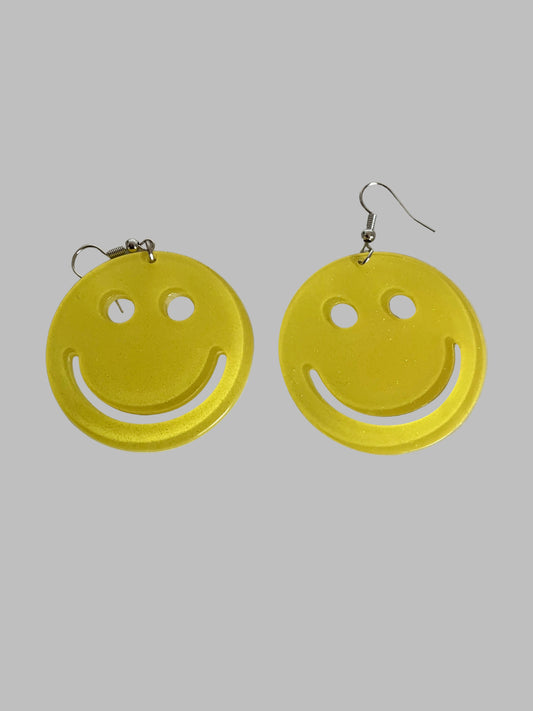 Earrings C118 smiley Yellow Face