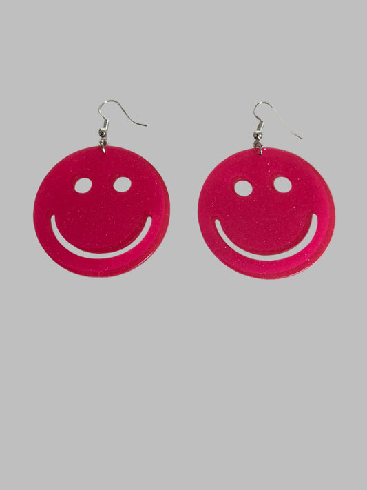 Earrings C117 smiley Red Face